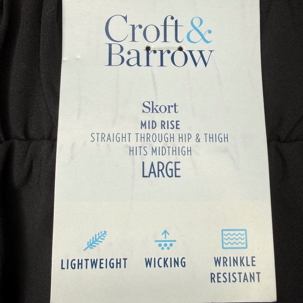 Croft & Barrow Women's Large Black Skort Mid Rise Athletic Golf Skirt Sporty - Picture 6 of 9